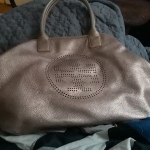 Tory Burch Matalic Leather Rose Gold shopper